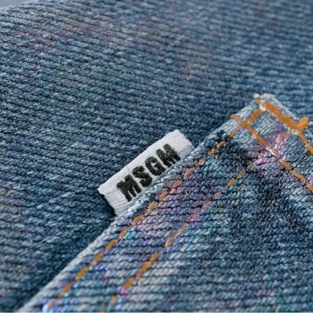 MSGM Blue Straight Leg High-Waisted Jeans - Picture 8 of 9